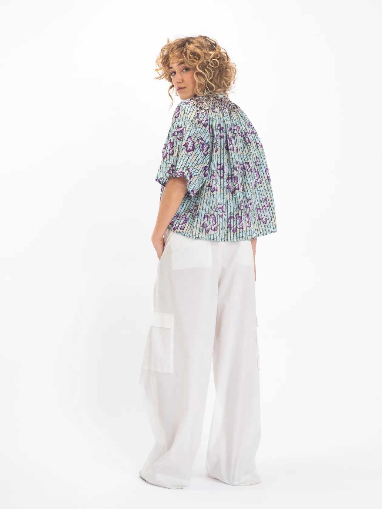 BLOUSE BHUMI BLEUE MOTIFS