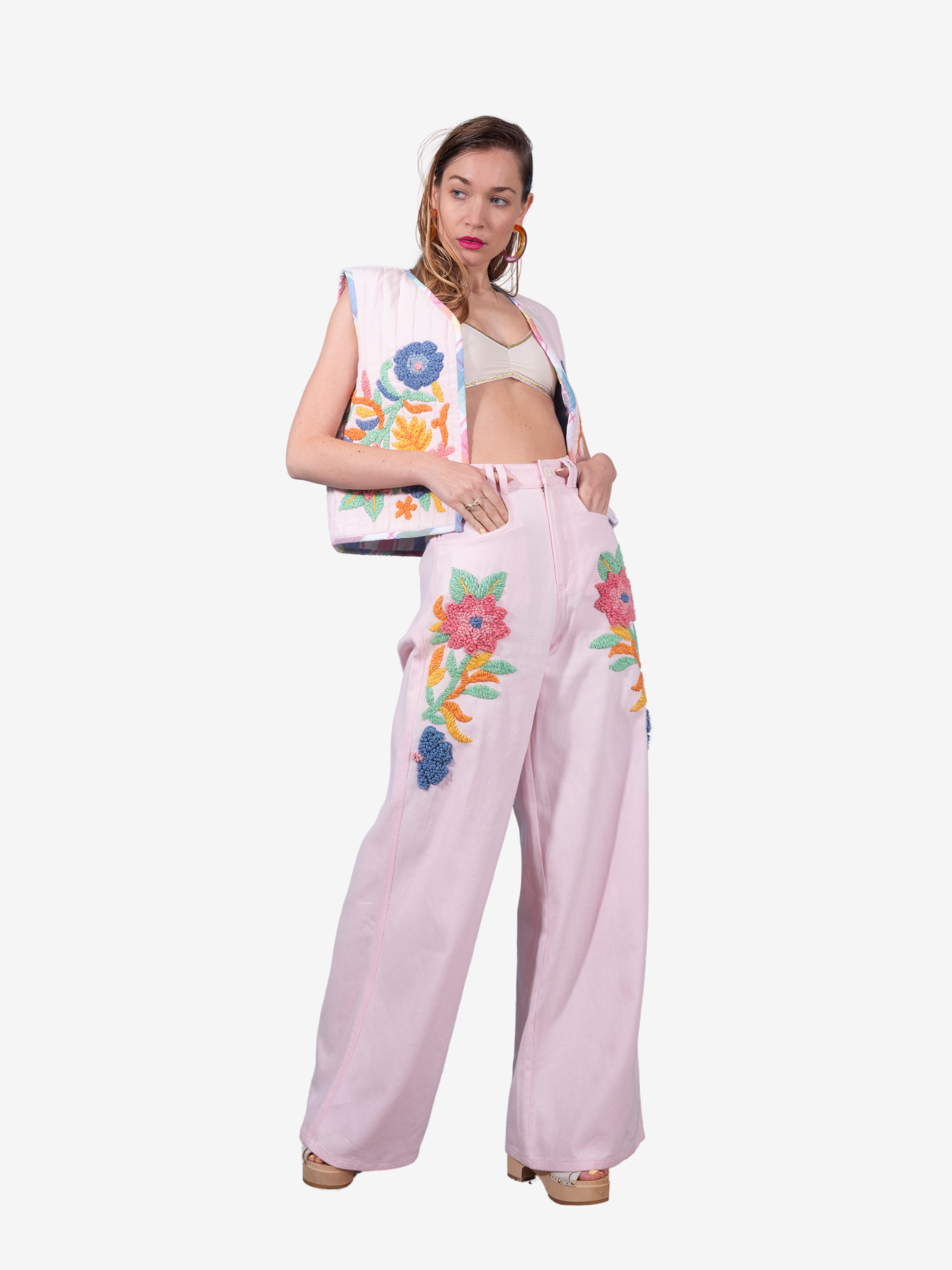Boléro rose brodé BRAMA