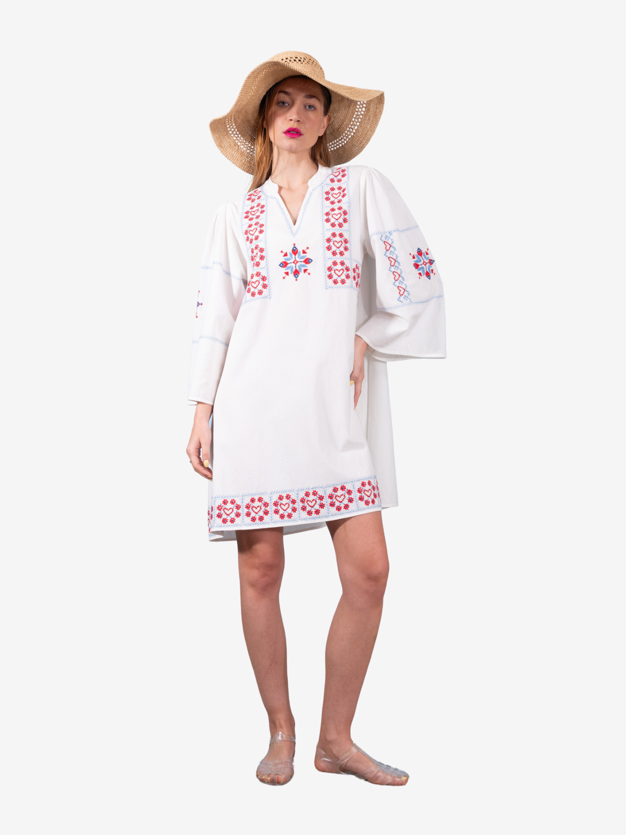 Robe blanche brodée DURGA