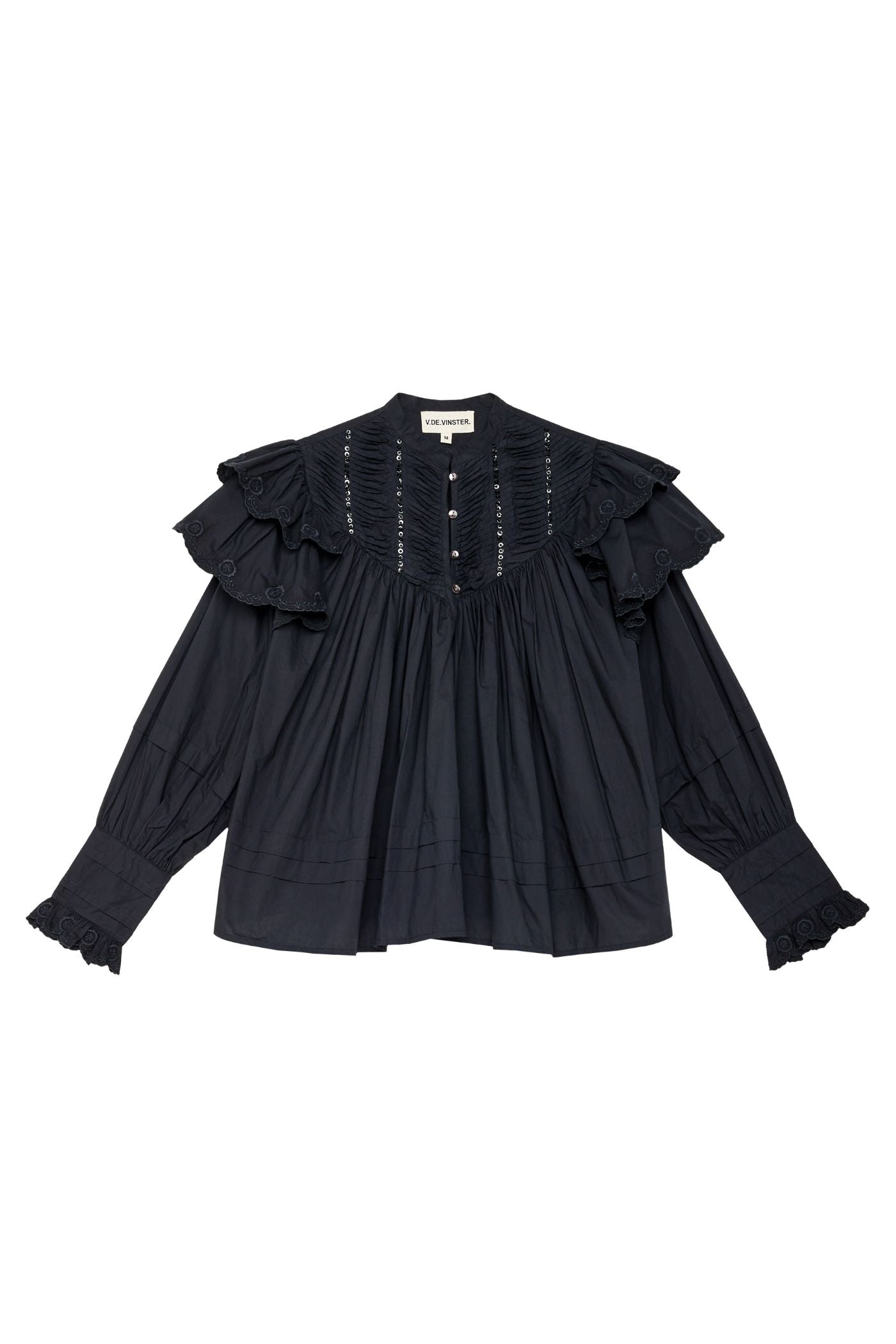 Blouse à volants noirs bohème Chloé