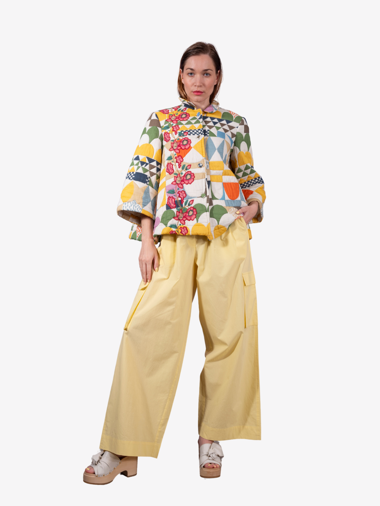 LAKSHMI seventies pattern quilted jacket
