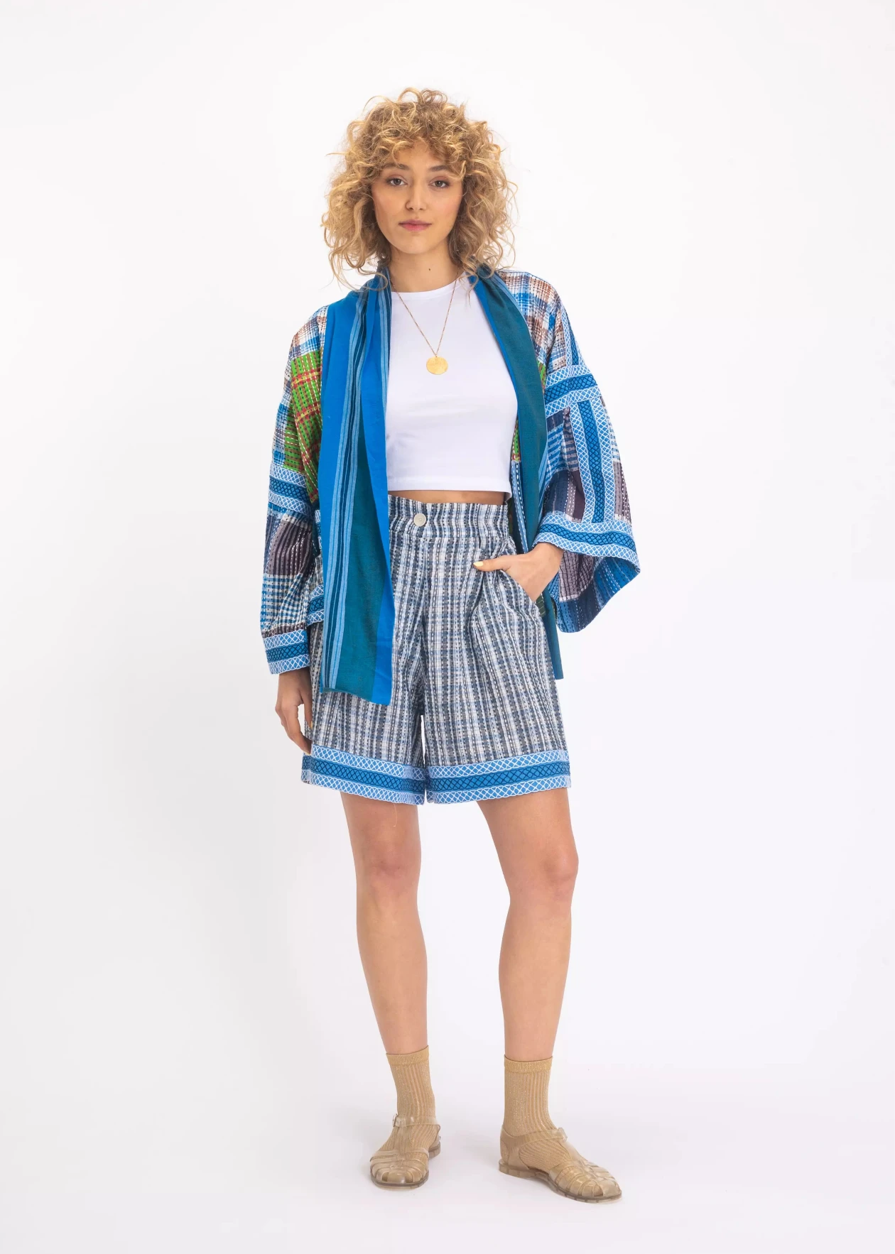 v de vinster kimono bleu ruera