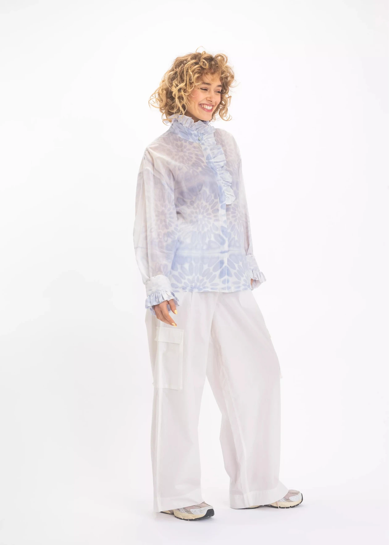 v de vinster chemise bleu tie and dye