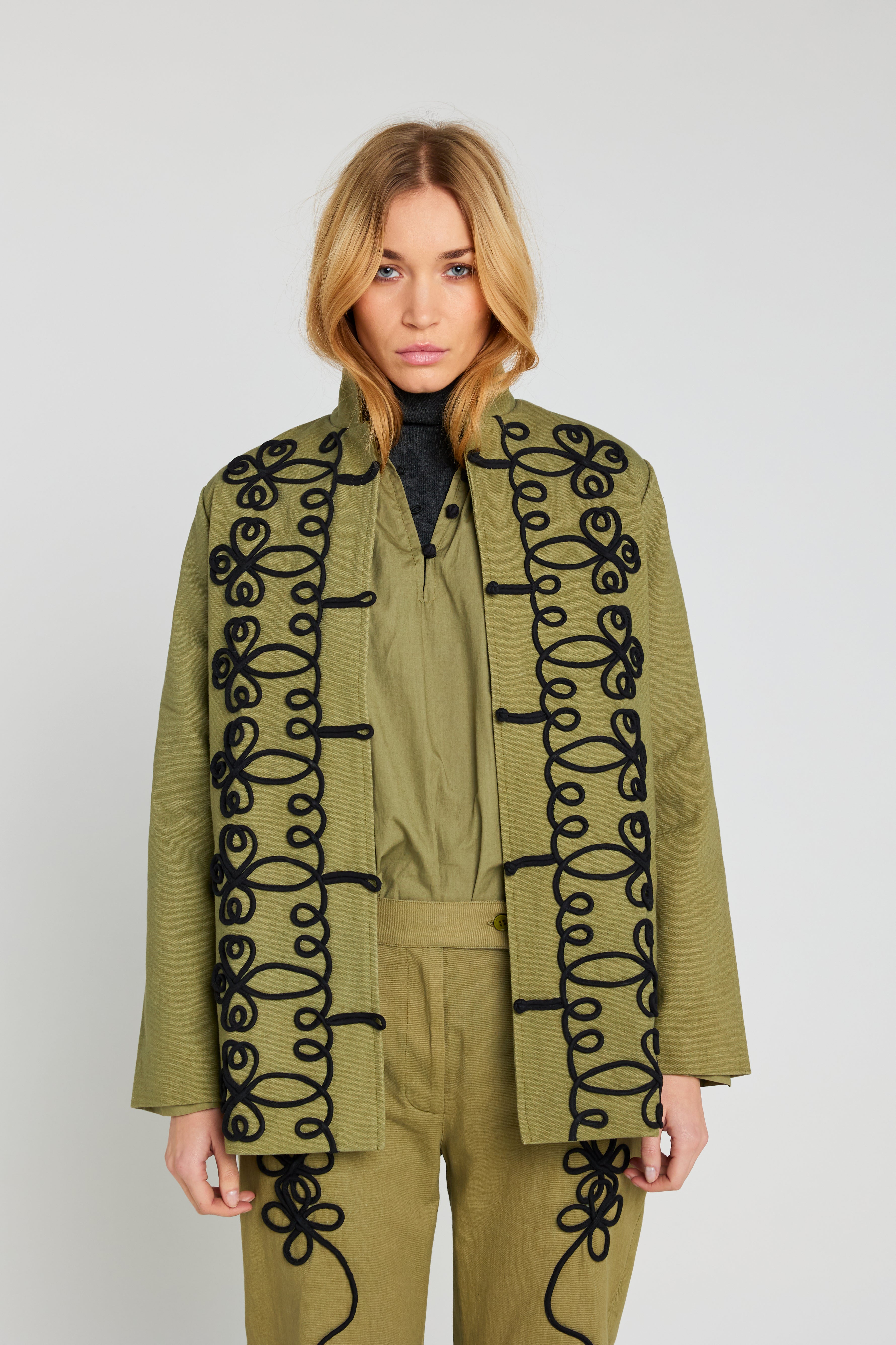 EGO khaki embroidered jacket