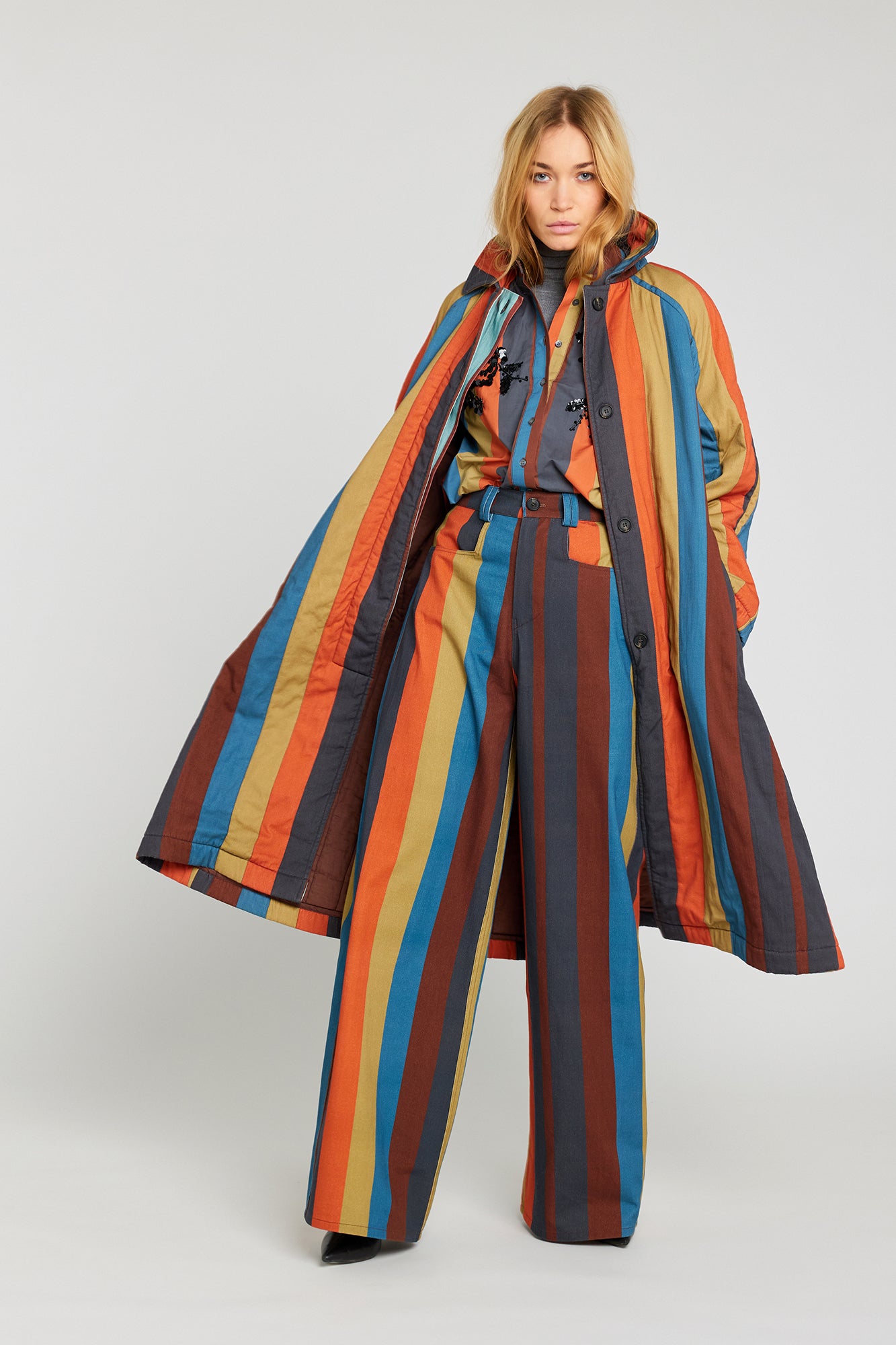 HAPPY orange striped pants