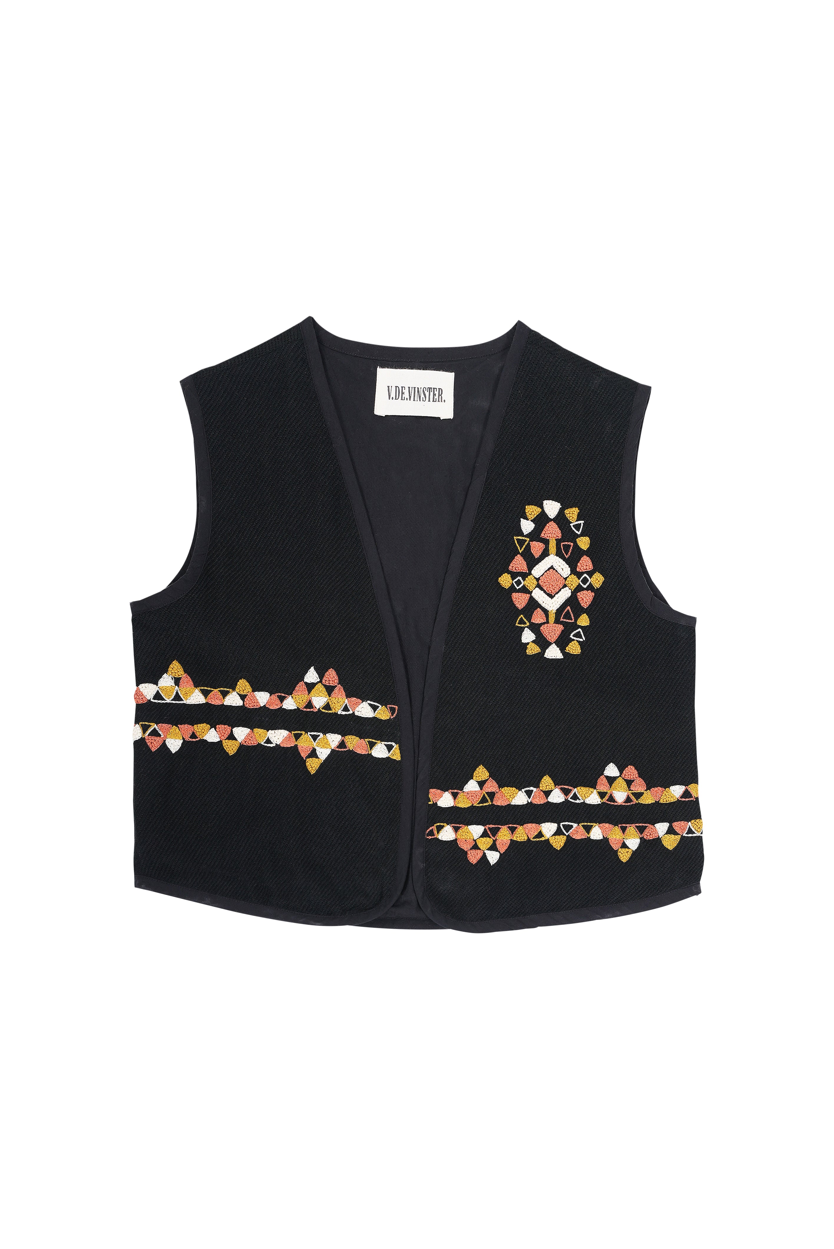 PLAYFUL embroidered black wool bolero