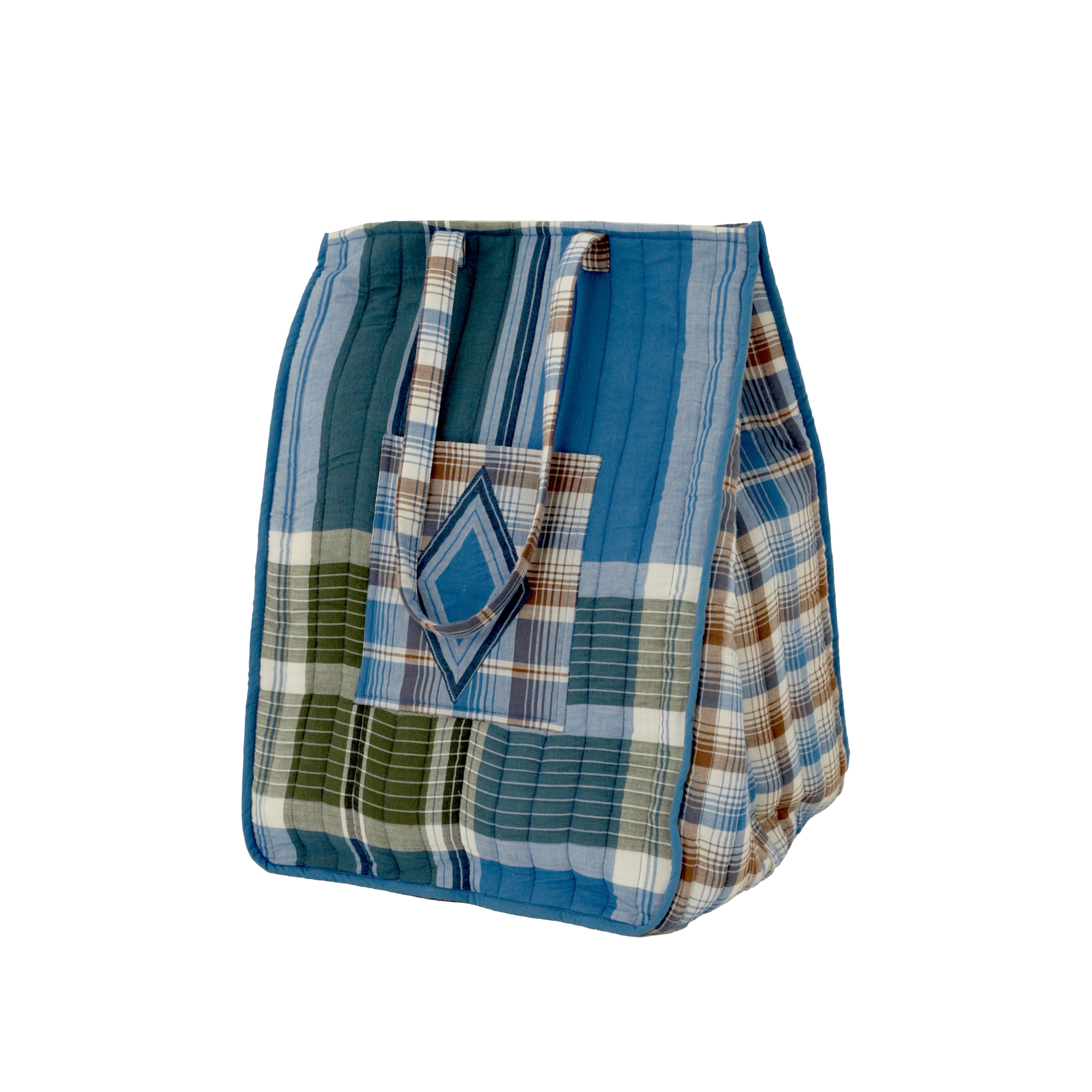 Sac bleu à carreaux RUDRA