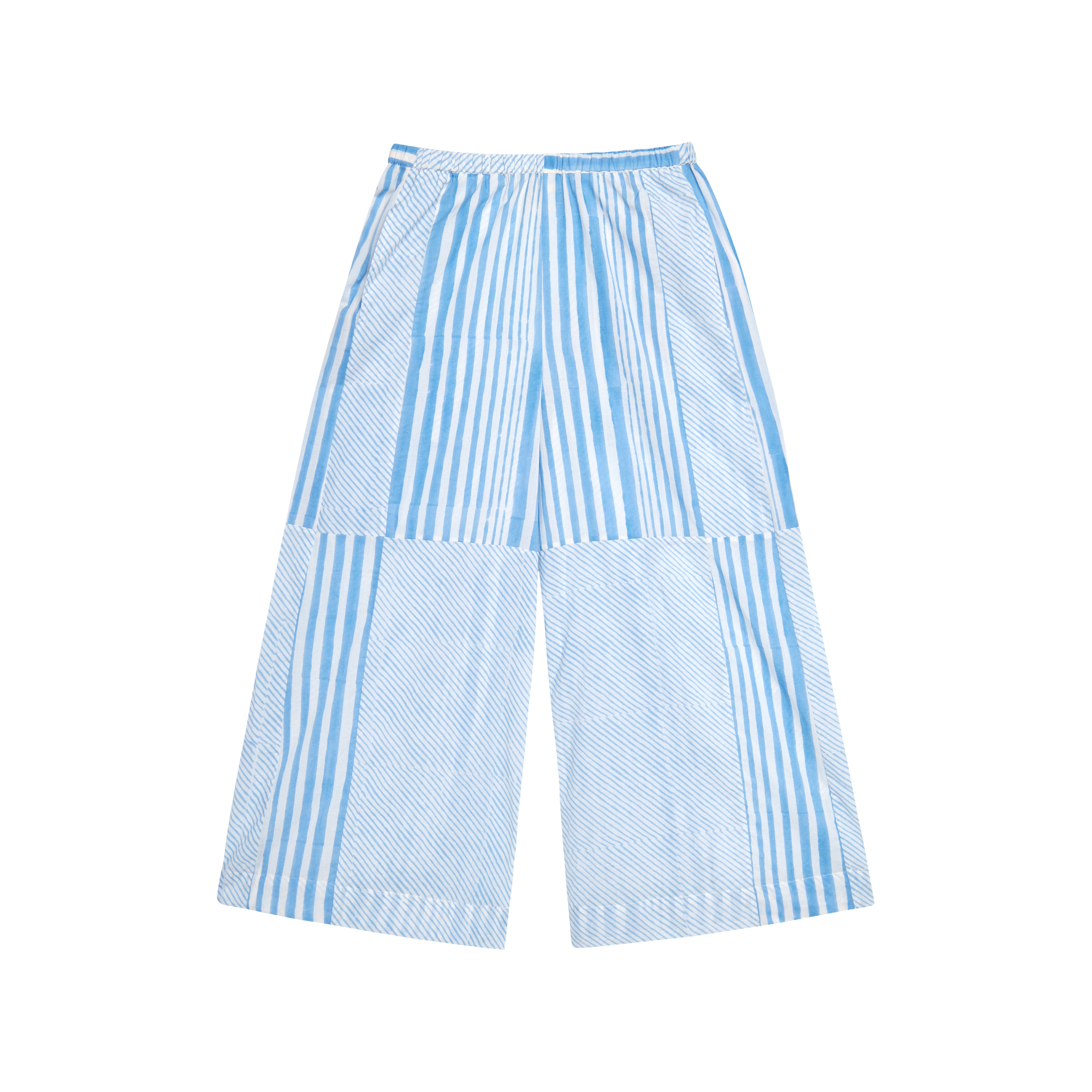 Pantalon à rayures bleues ou moutarde Shiva