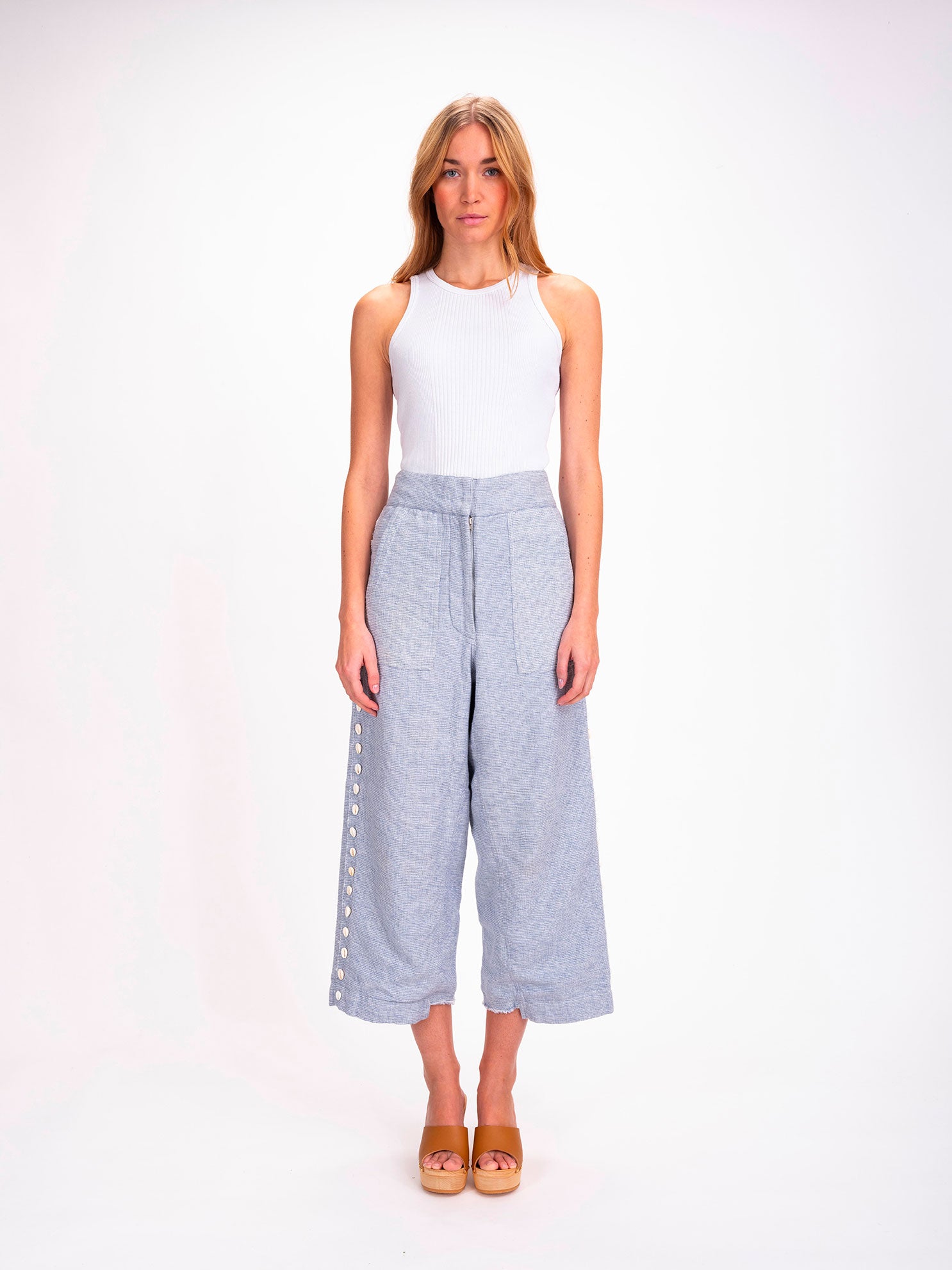 Pantalon bleu ciel Cauris