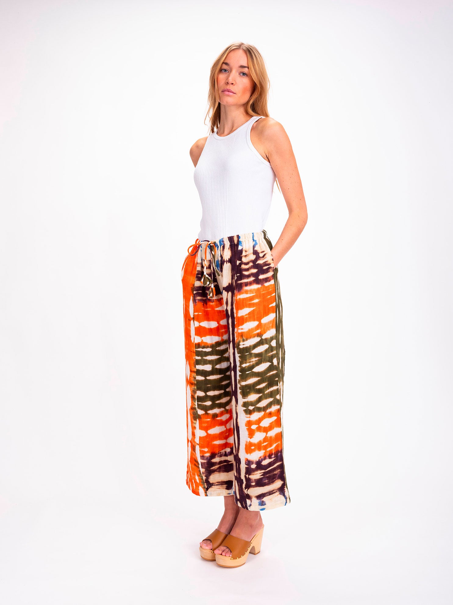 Pantalon orange Tie and Dye