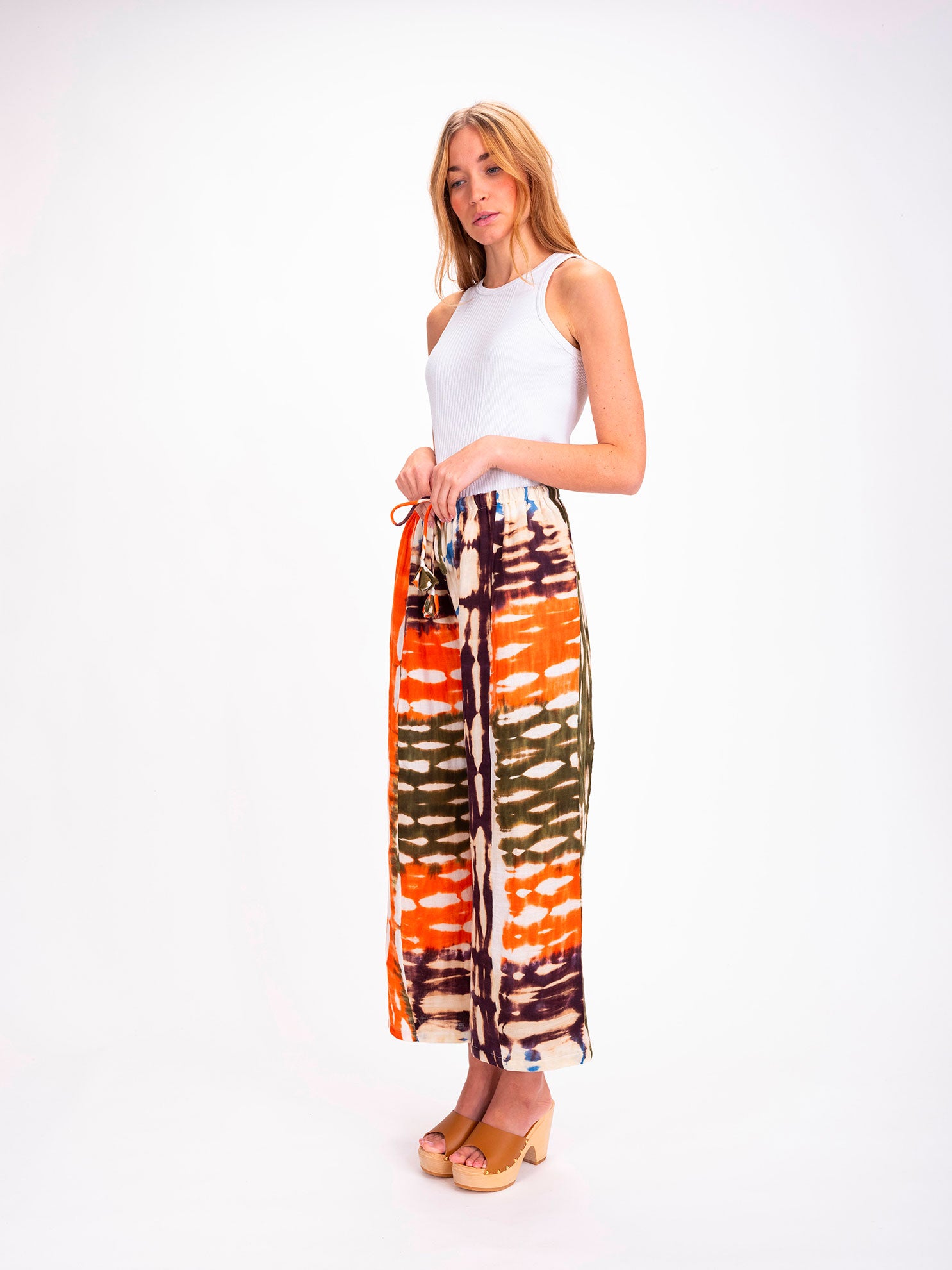 Pantalon orange Tie and Dye