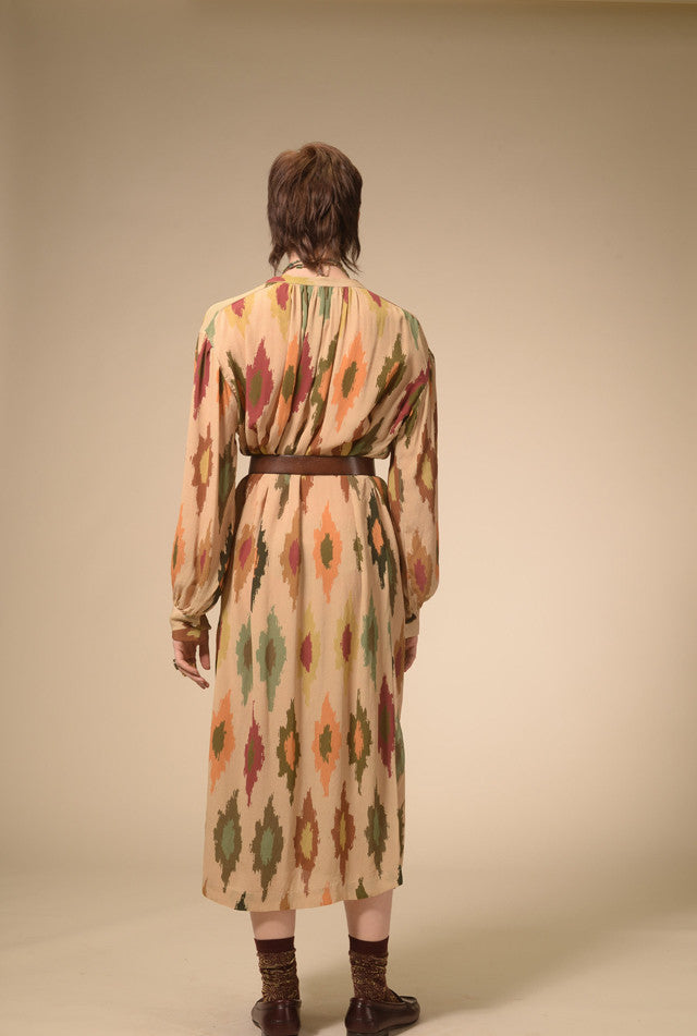 Ida cream printed dress