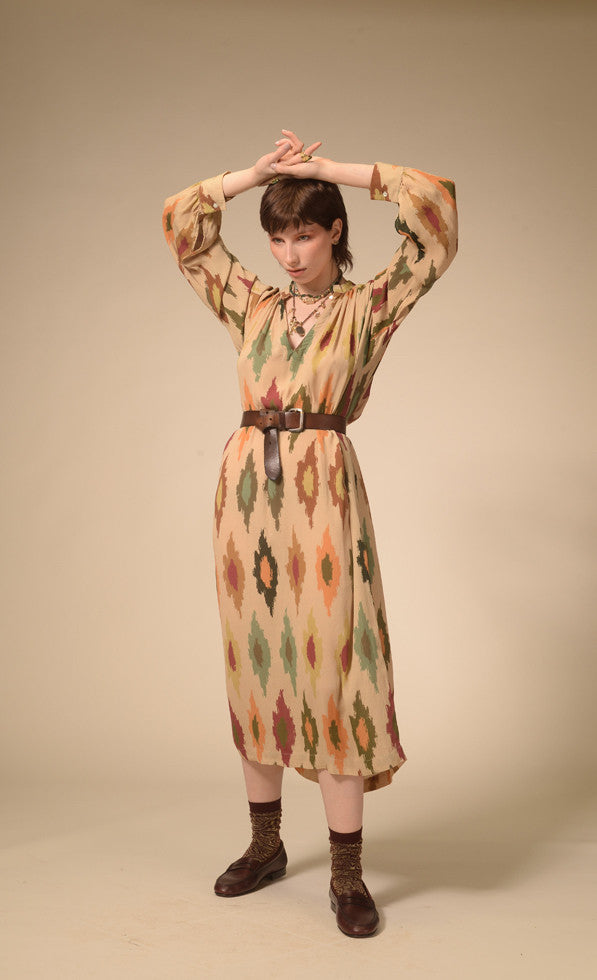 Ida cream printed dress