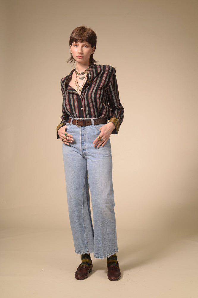 Jil black striped shirt