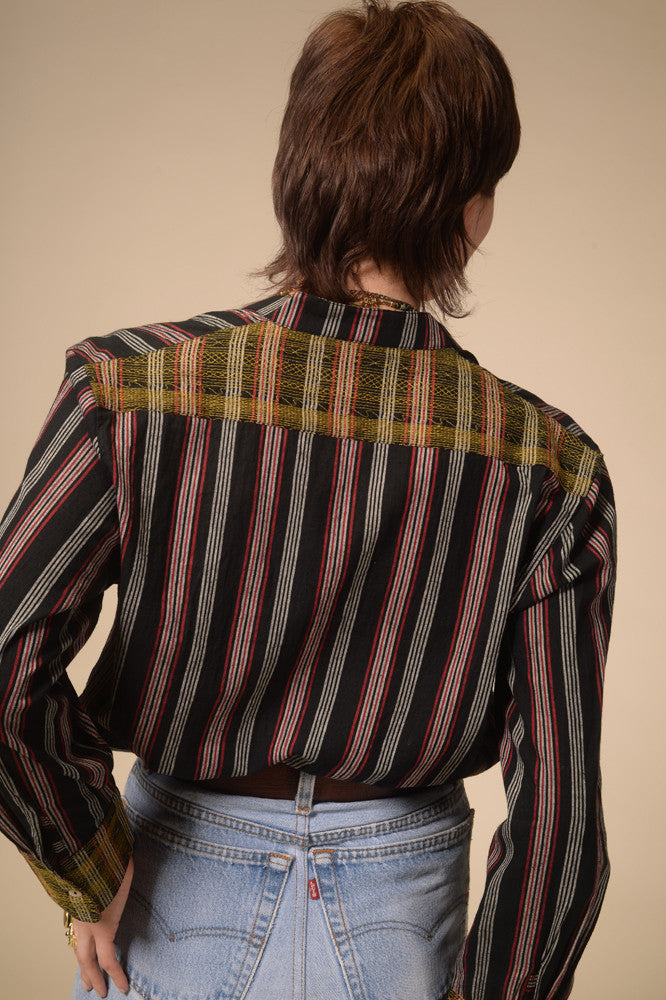 Jil black striped shirt