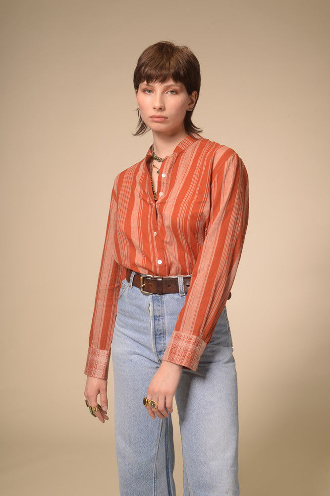 Jil terracotta striped shirt