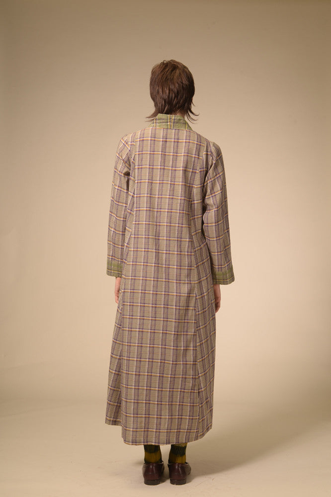 Jil purple tartan long dress
