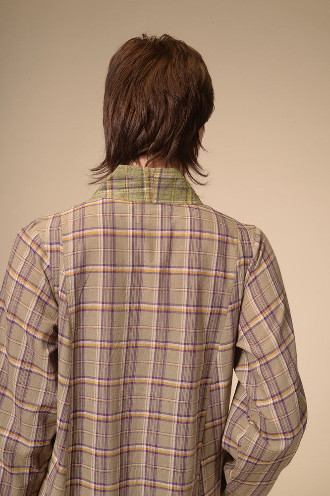 Jil purple tartan long dress