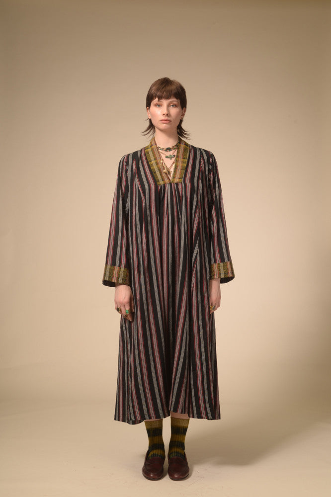 Jil black striped long dress