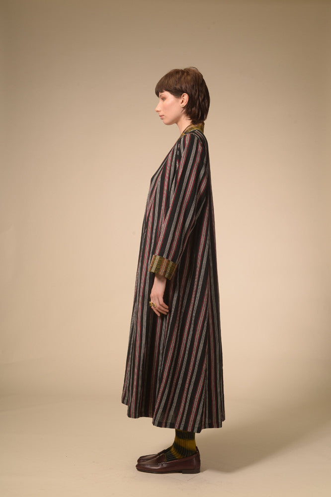 Jil black striped long dress
