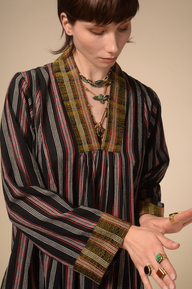 Jil black striped long dress