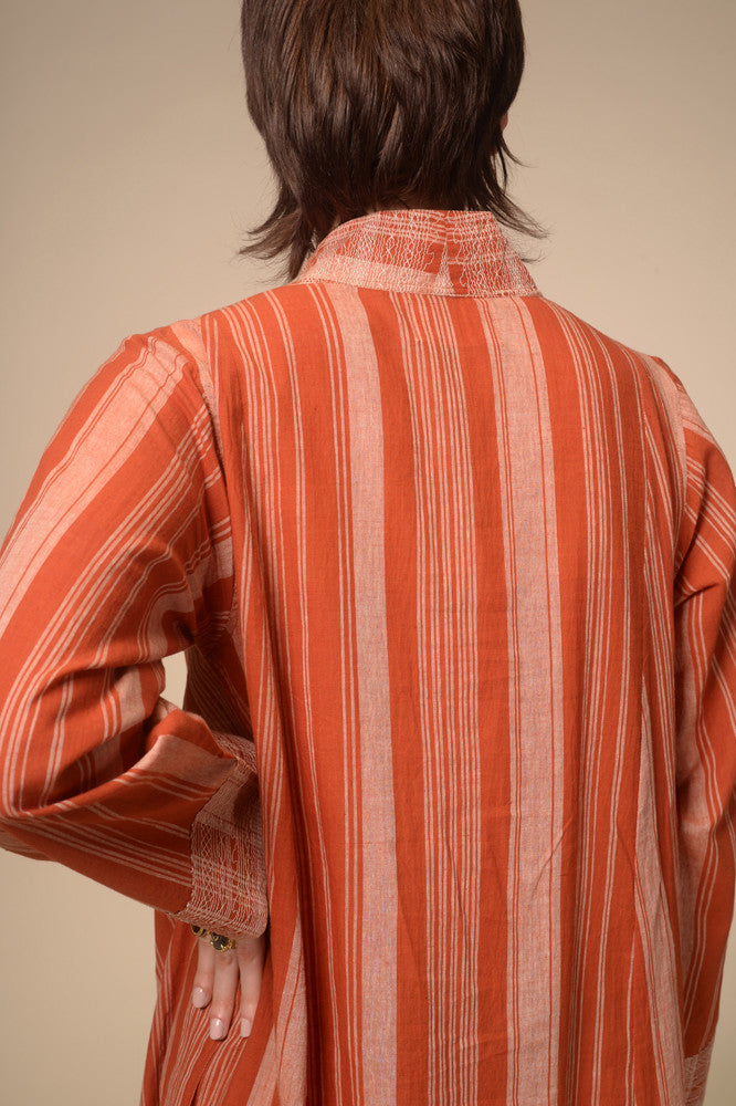 Jil terracotta striped long dress