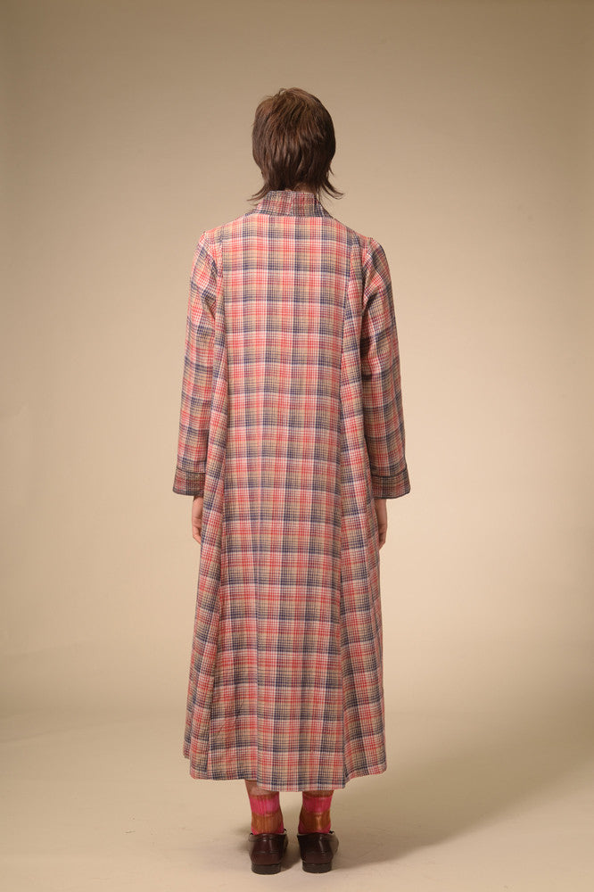 Jil red tartan long dress
