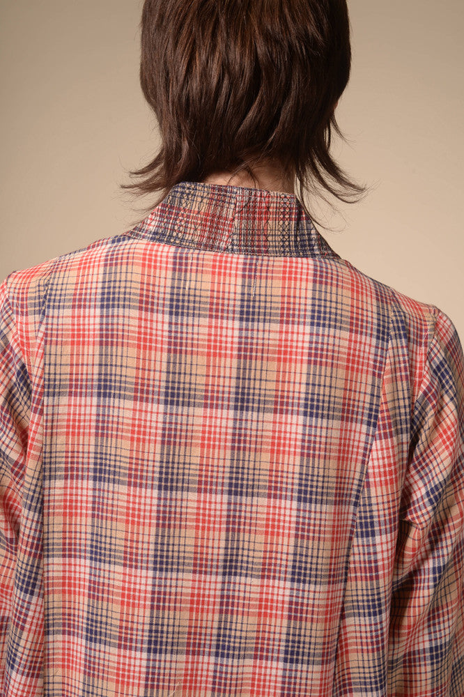 Jil red tartan long dress