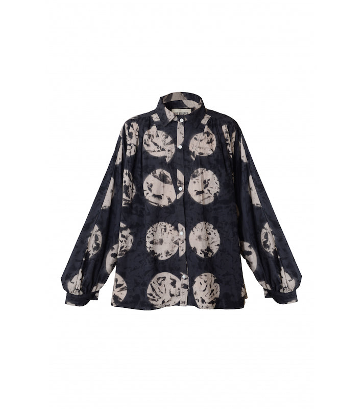Soufiane black tie and dye blouse