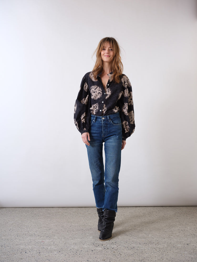 Soufiane black tie and dye shirt