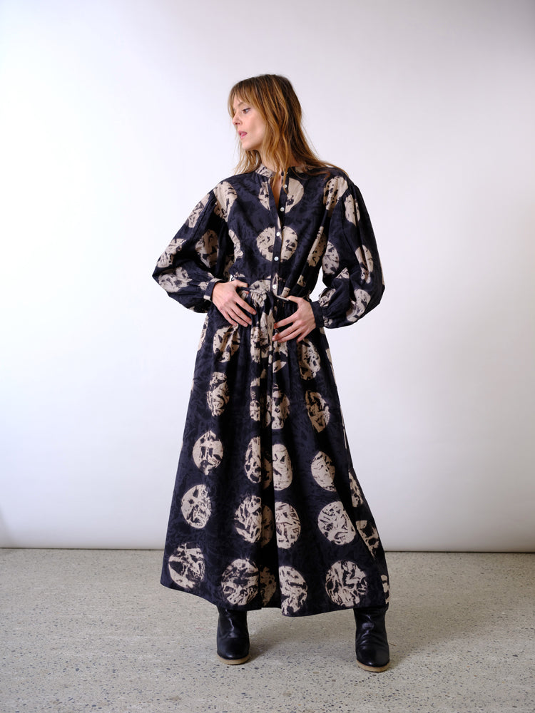 Soufiane black tie and dye long dress