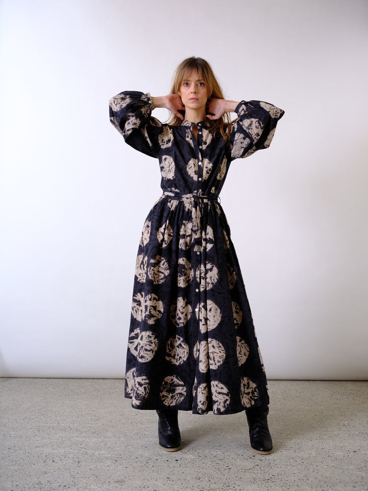 Soufiane black tie and dye long dress