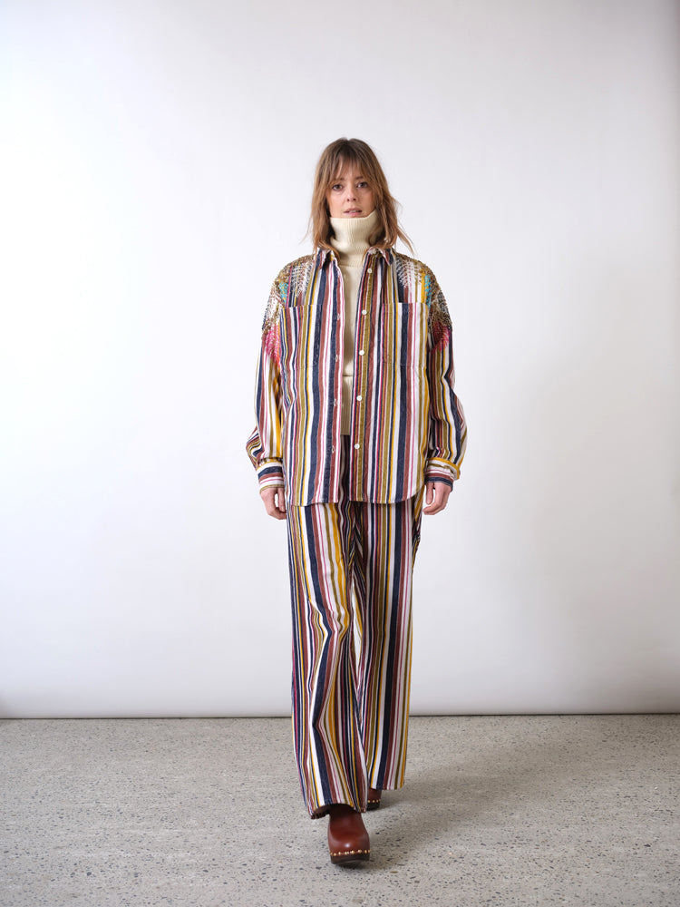Corduroy striped pants