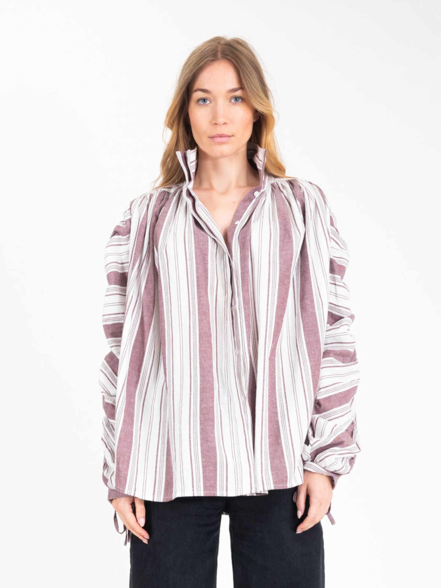 Joy wine striped shirt