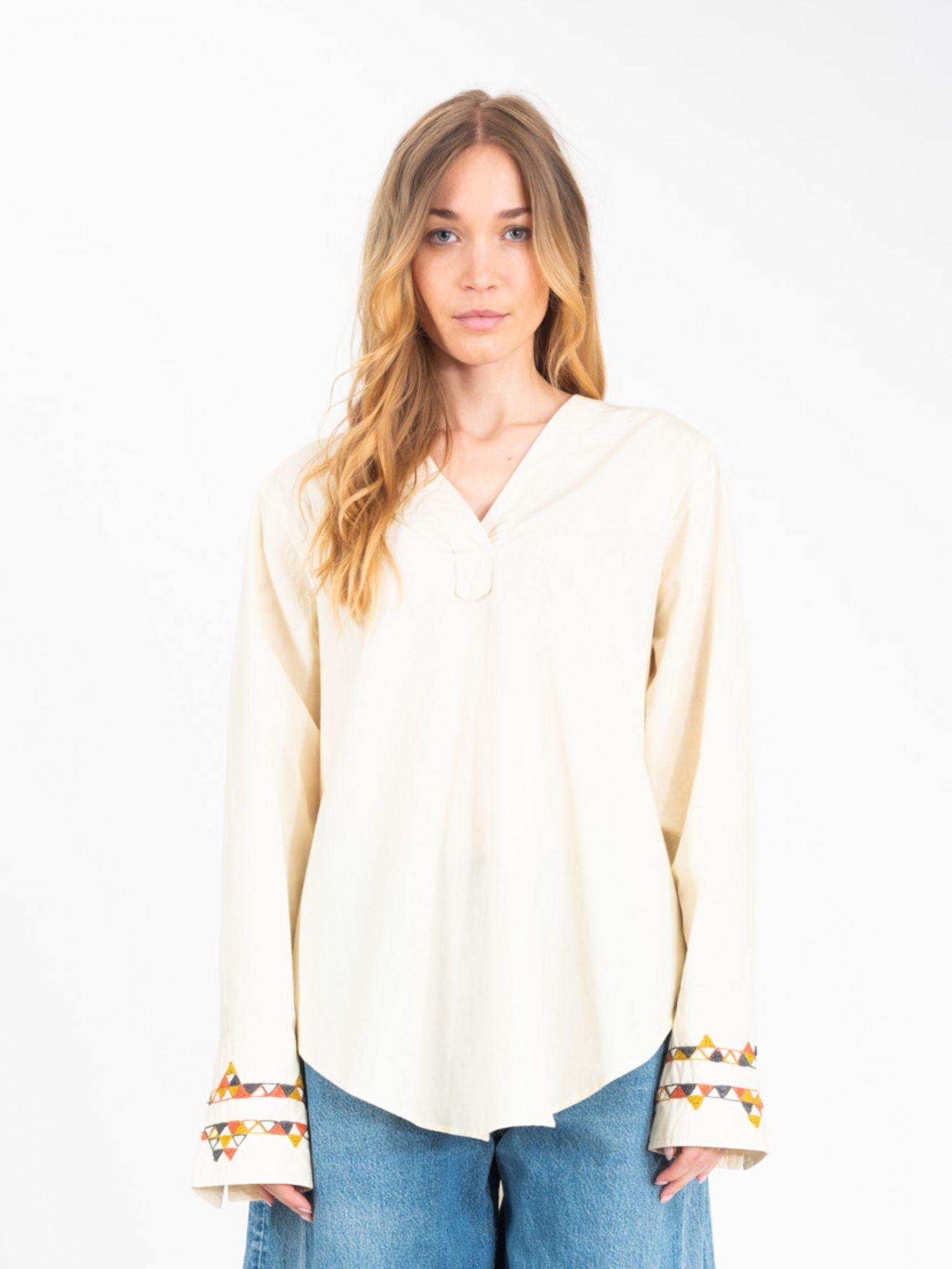 Blouse blanche brodée Playful