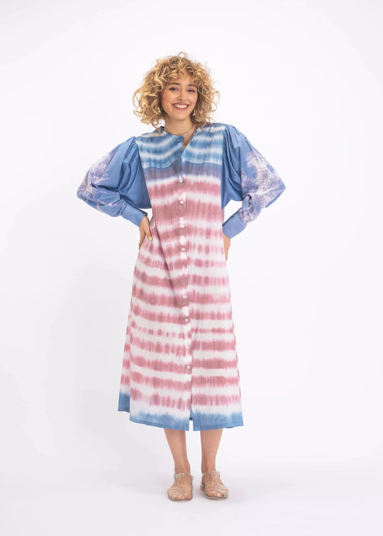 v de vinster bleue robe tie and dye 