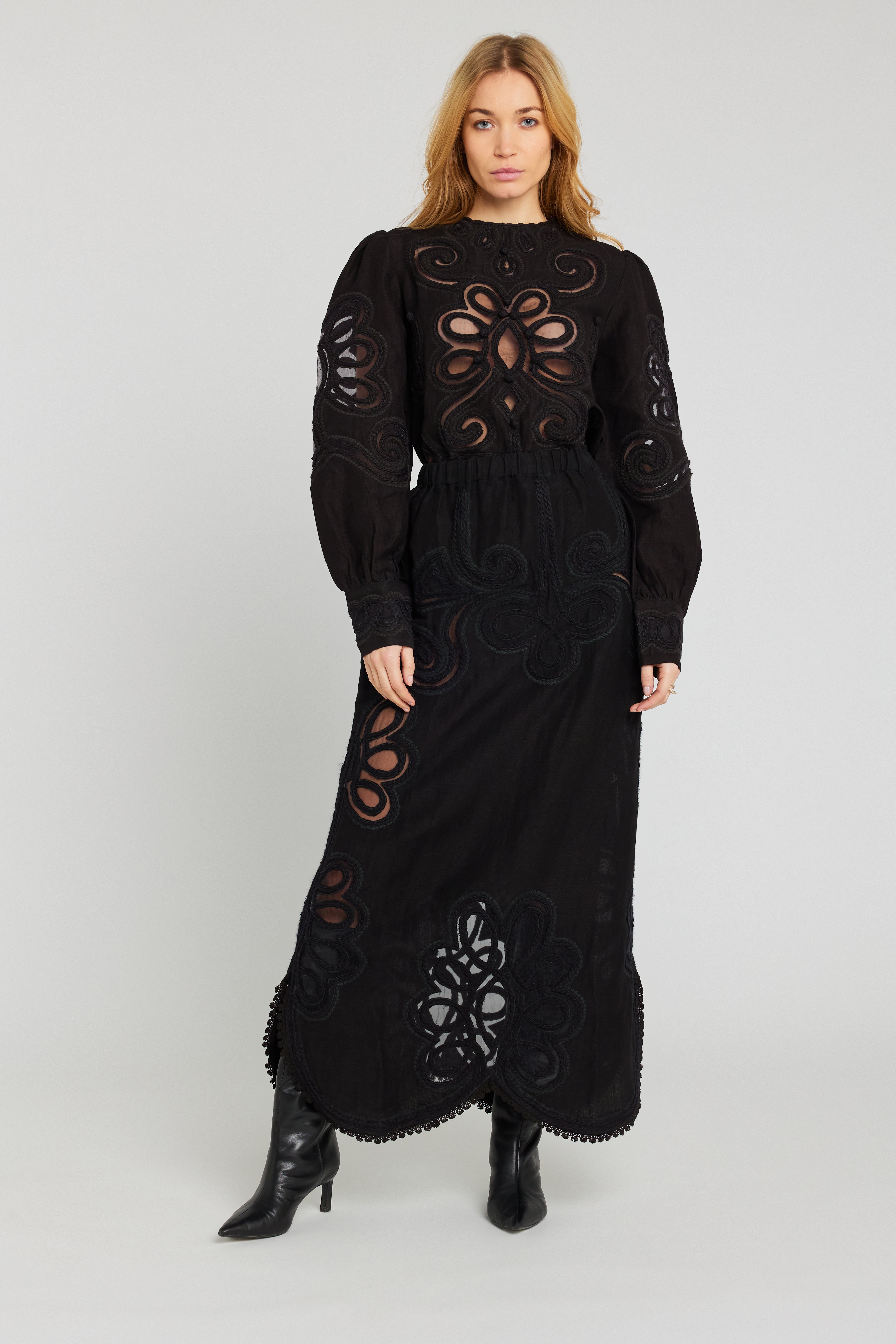 Care black lace dress