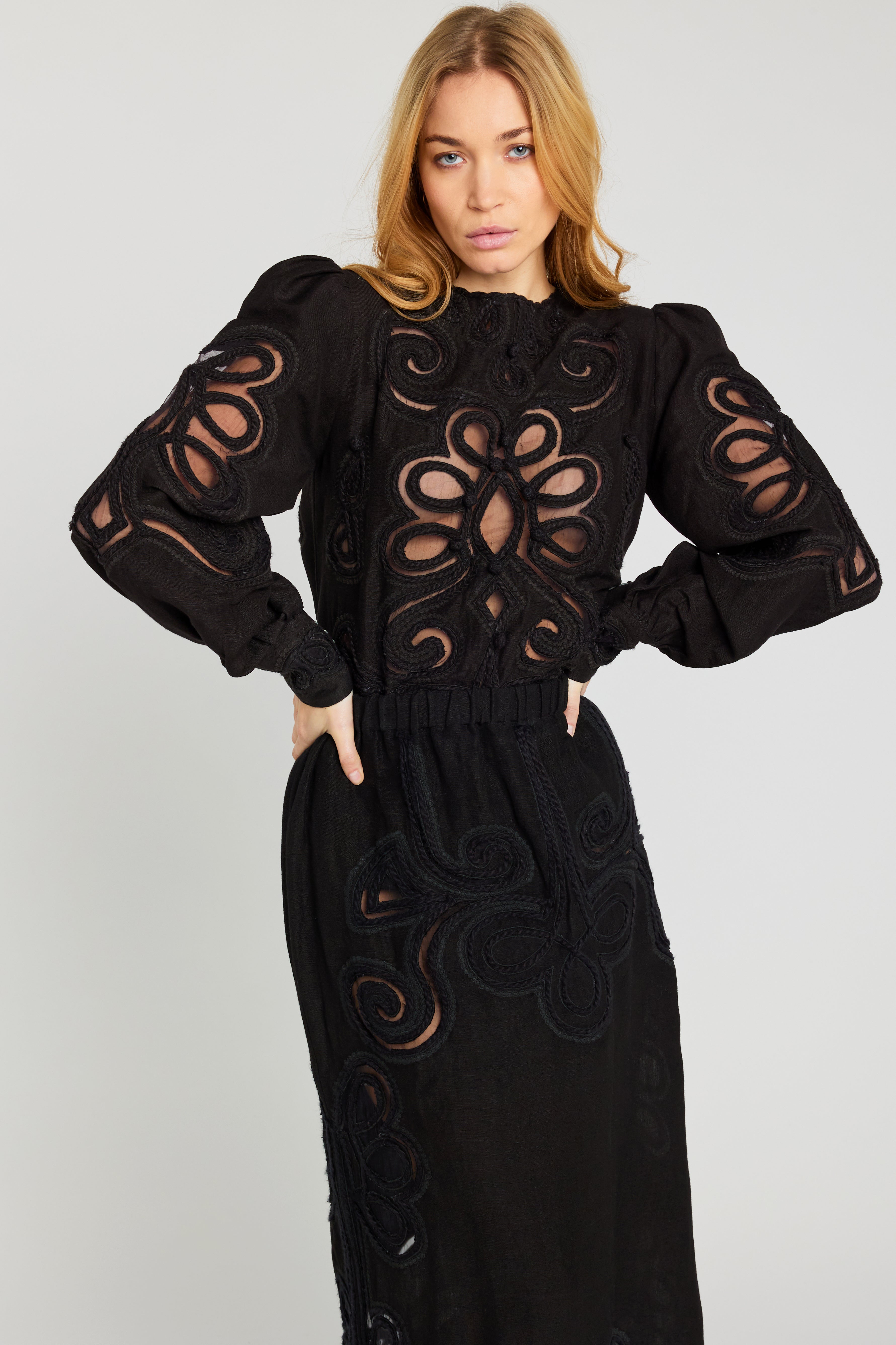 Care black lace dress