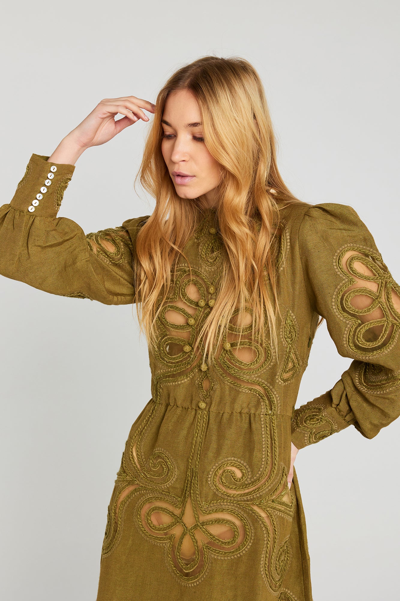 Care khaki lace dress