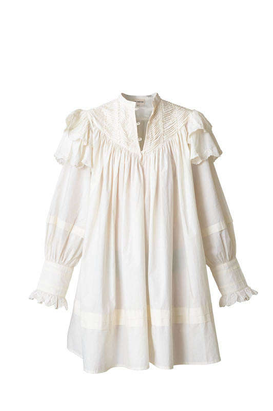 Chloé white ruffled short dress