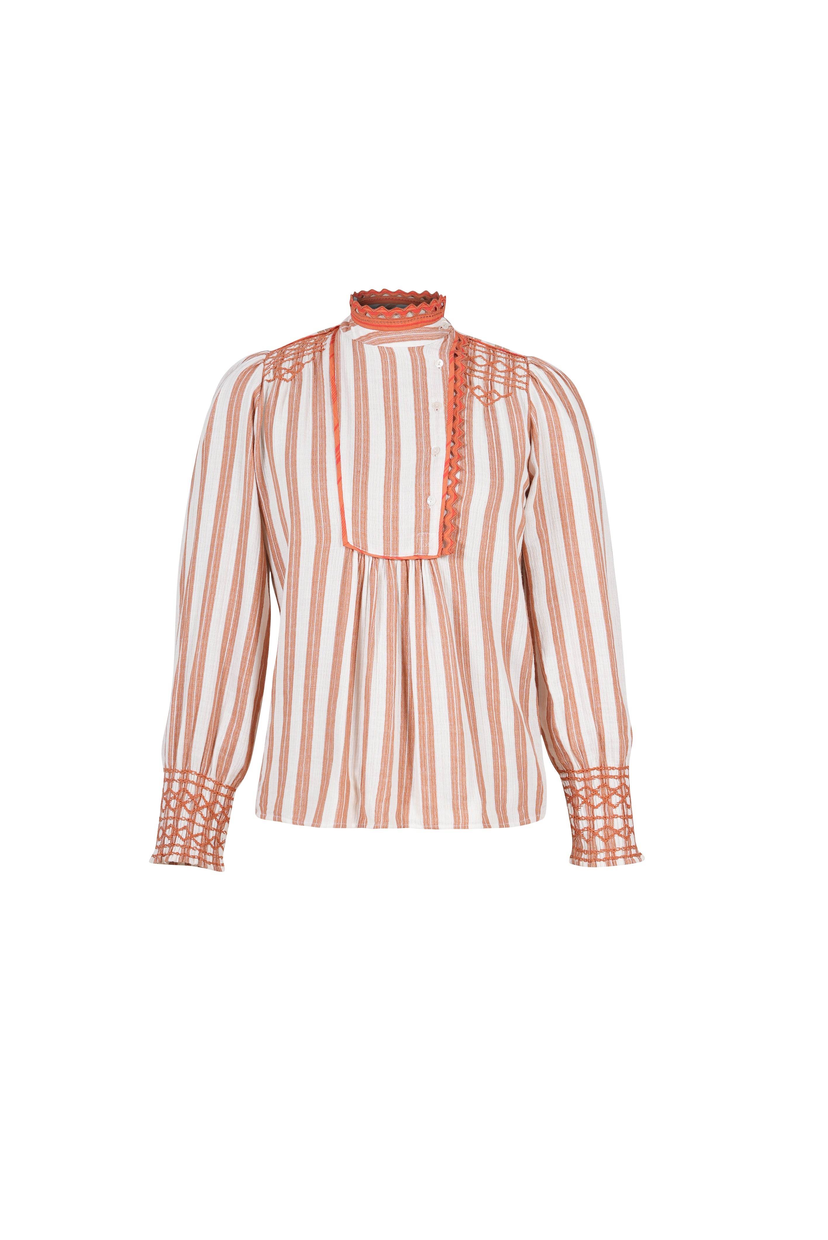 CONFIDENT terracotta embroidered blouse