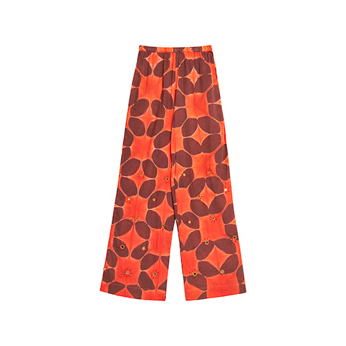 Pantalon tie and dye orangé brodé Cramp