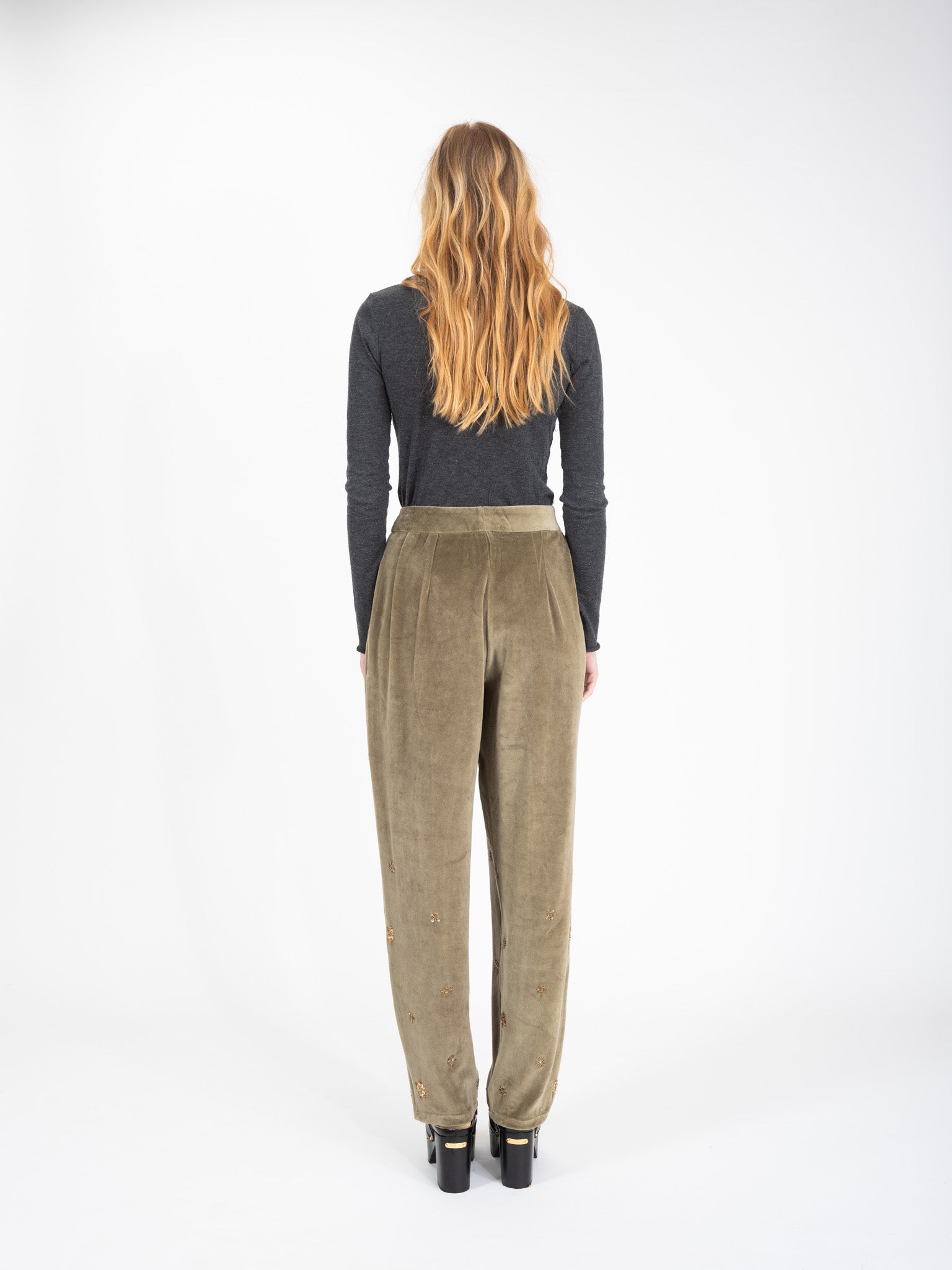 Proud beaded velvet pants