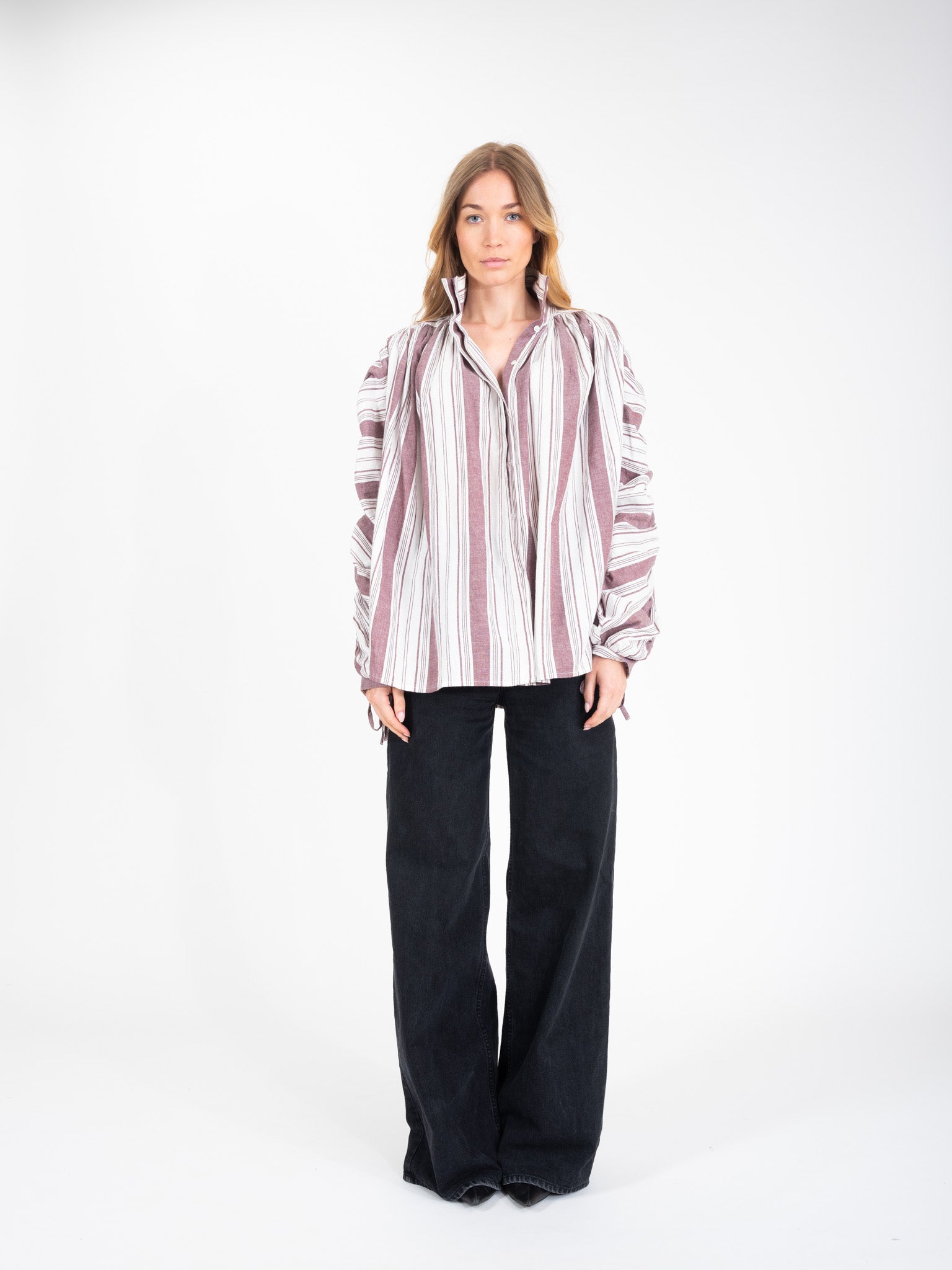 Joy wine striped shirt