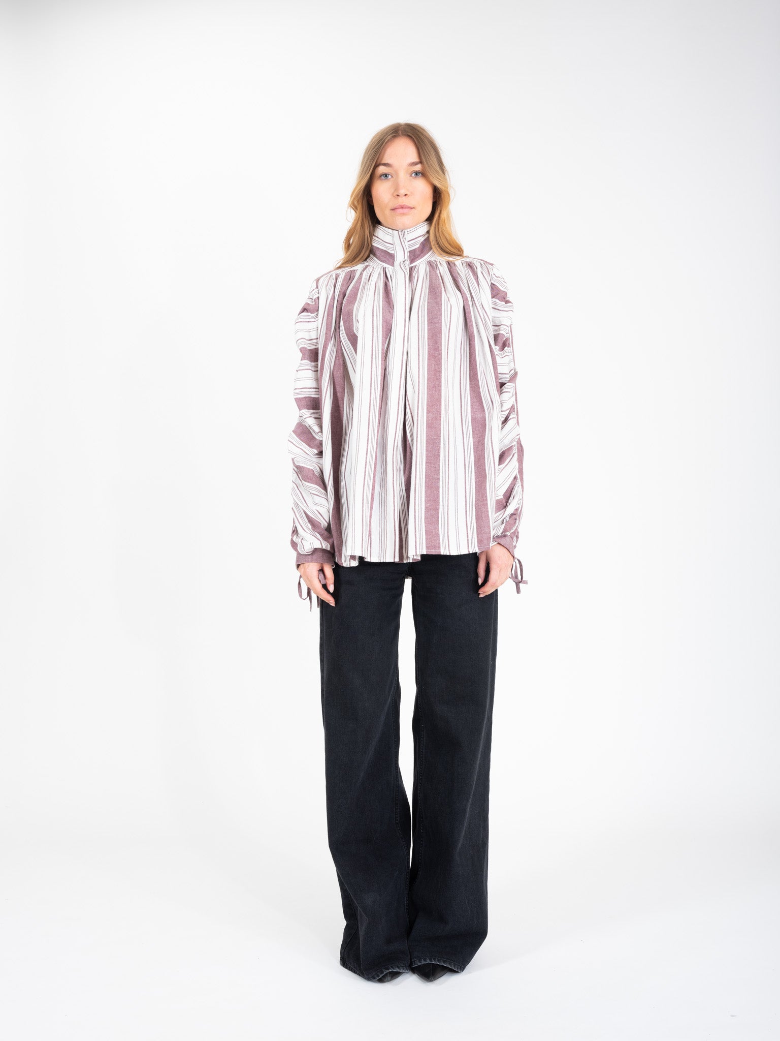 JOY wine striped shirt