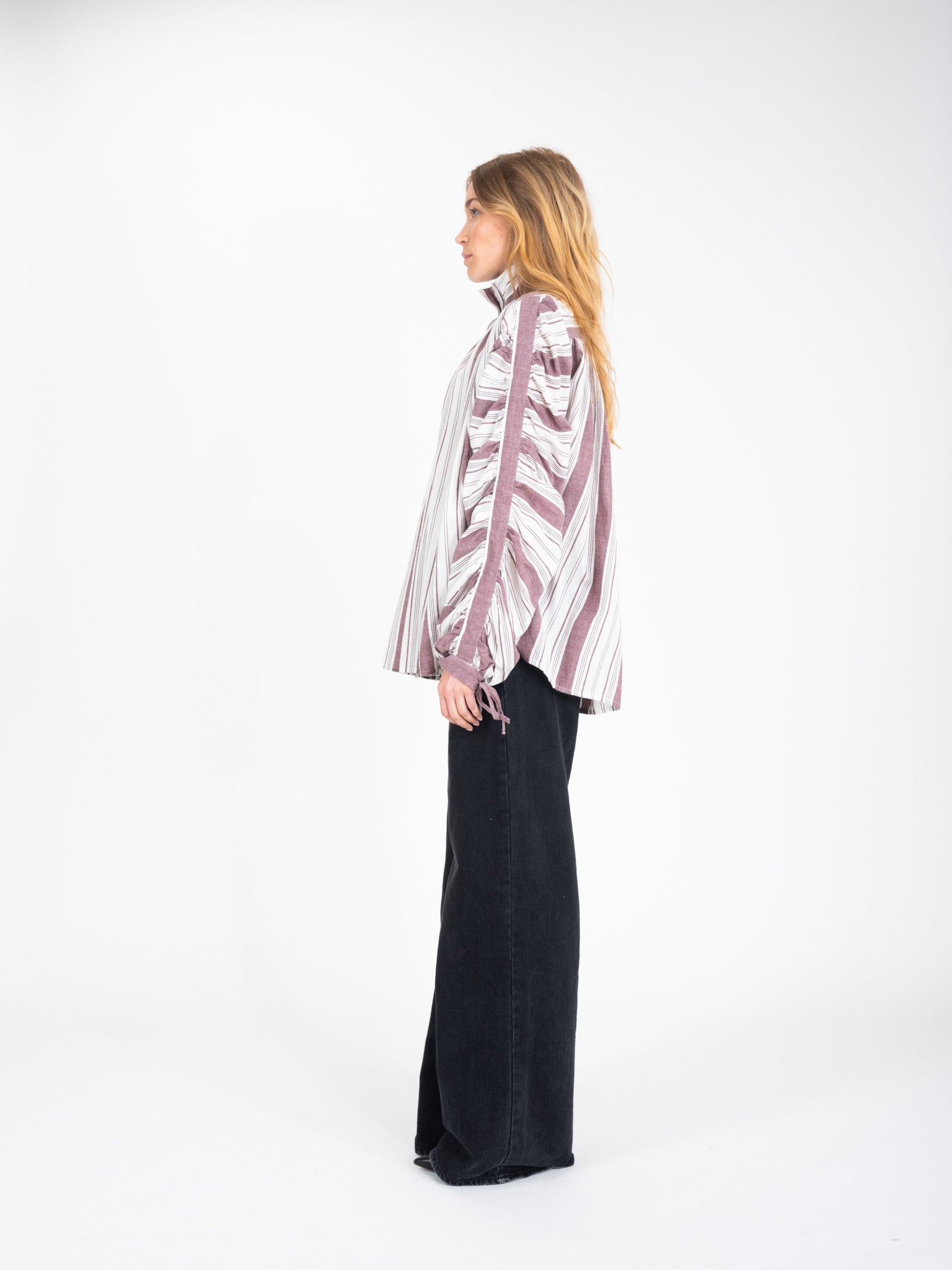 JOY wine striped shirt