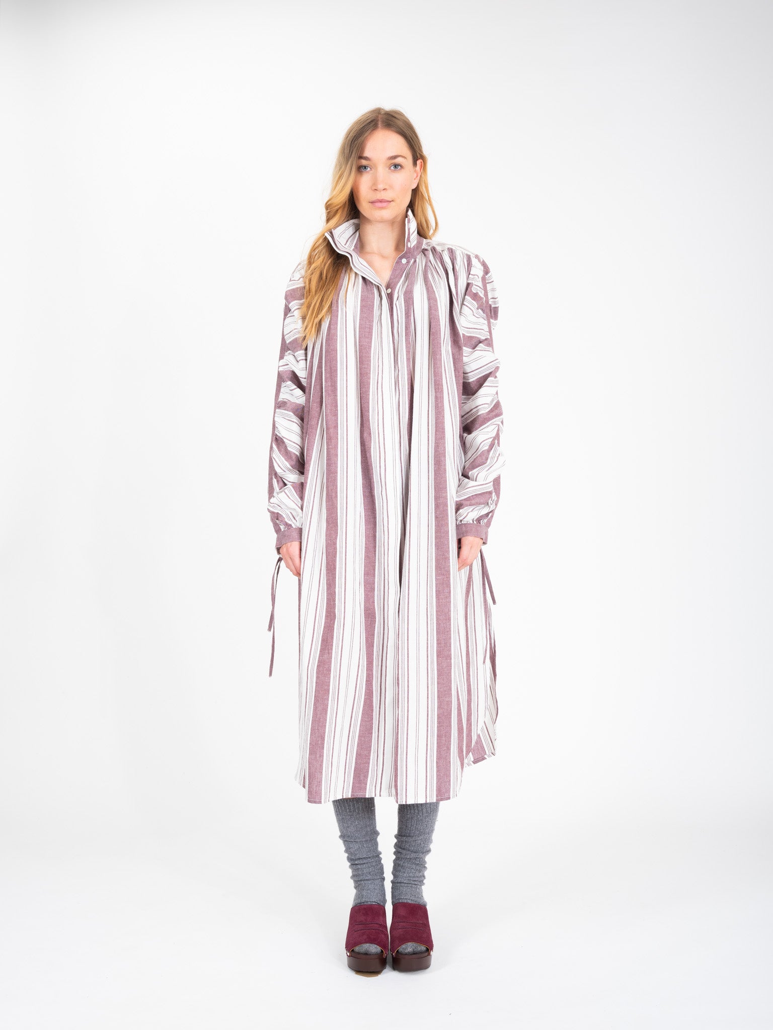 Joy wine striped long dress