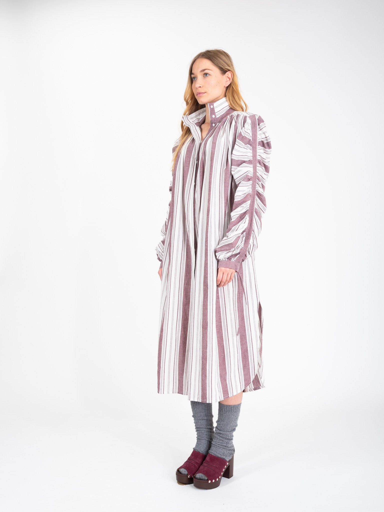 Joy wine striped long dress