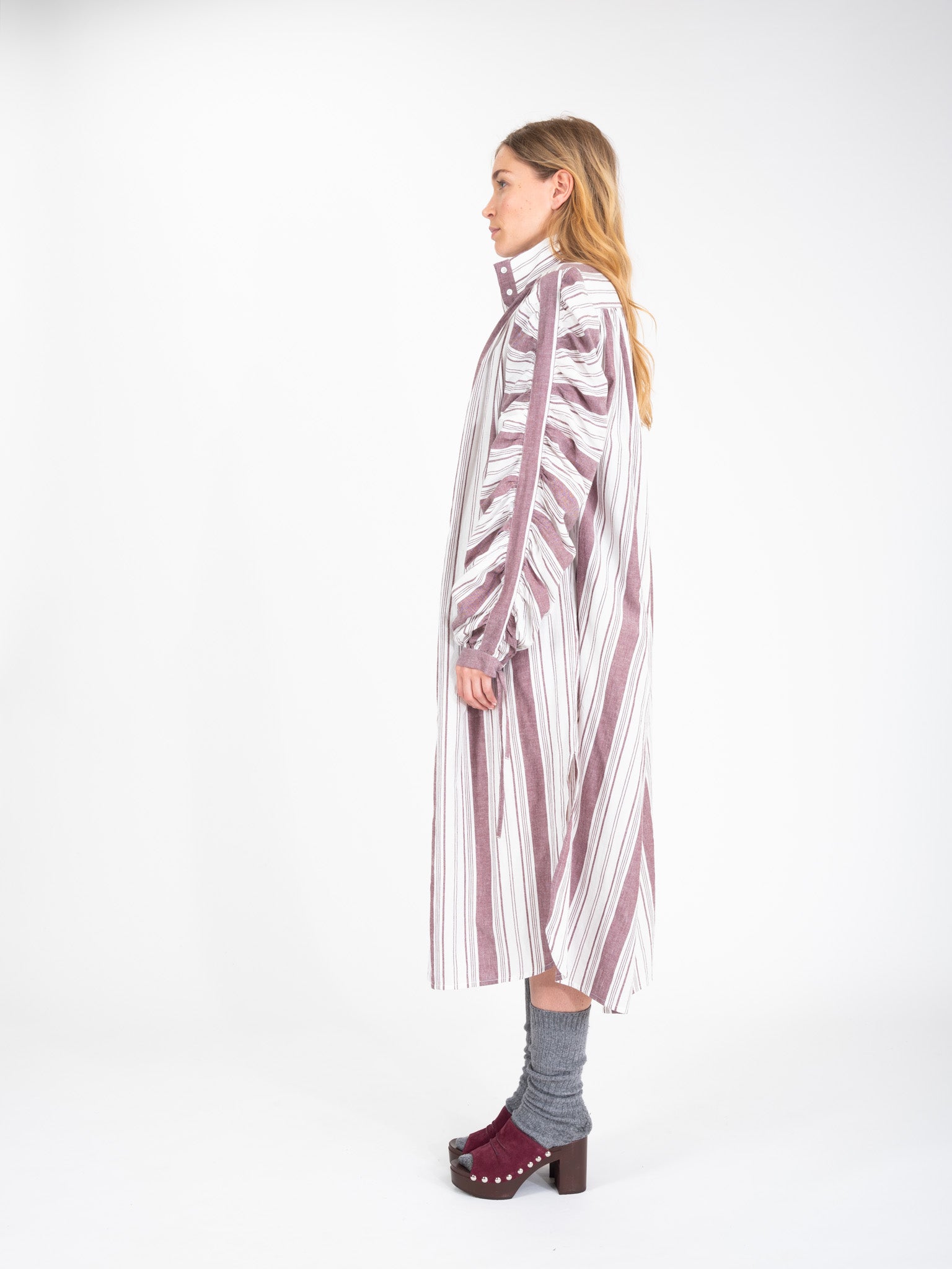 Joy wine striped long dress