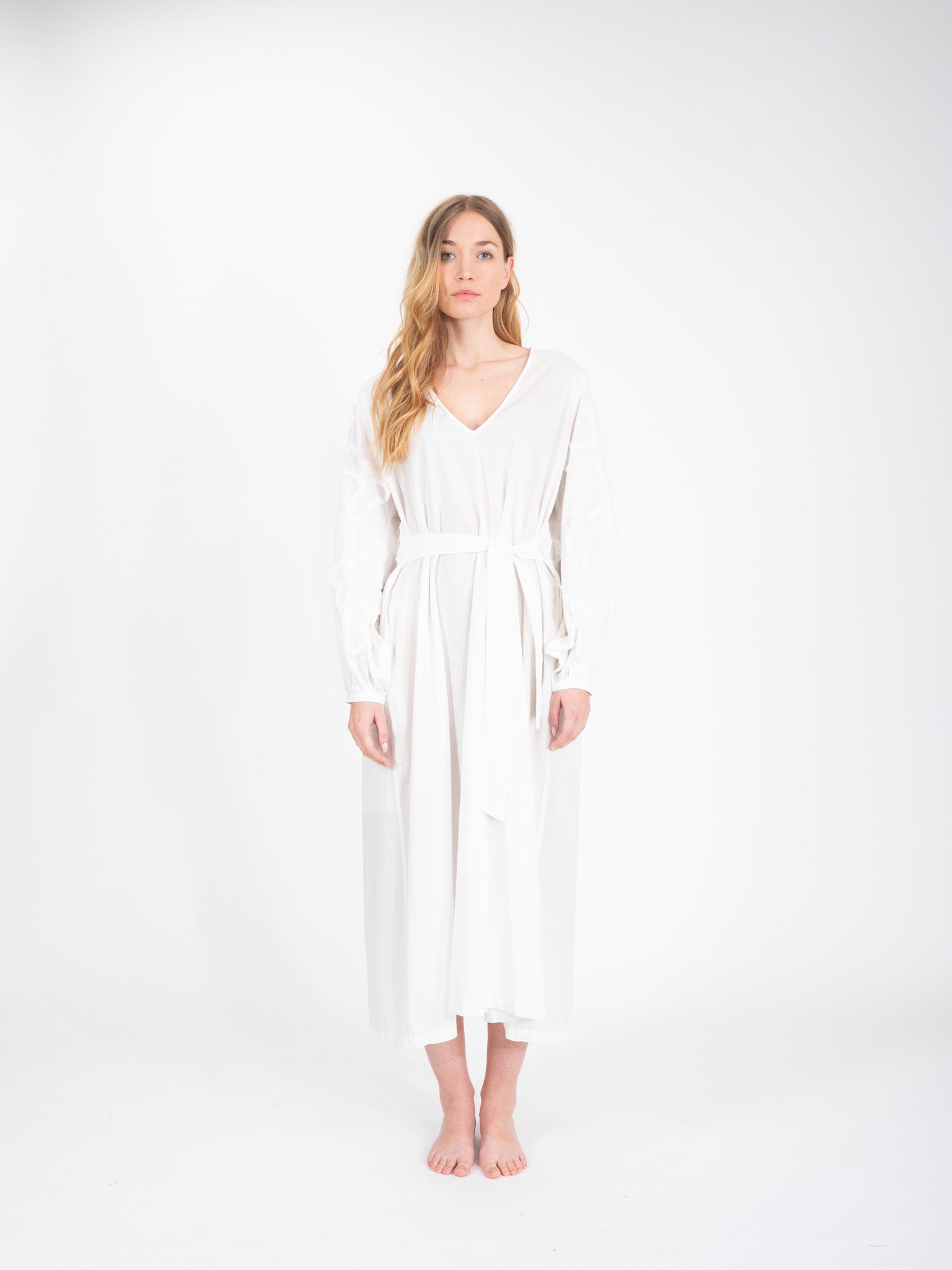 Satya white embroidered long dress